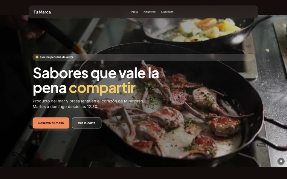 Vista de la plantilla Gastronomía & Restaurantes