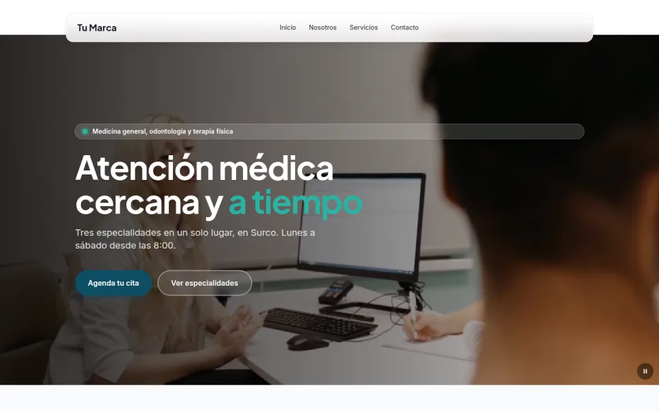 Vista de la plantilla Salud & Clínicas