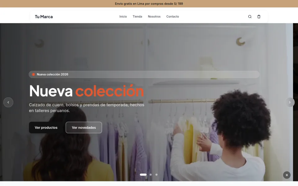 Vista de la plantilla Moda & Calzado