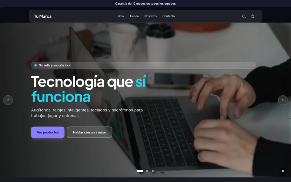 Vista de la plantilla Tecnología & Gadgets