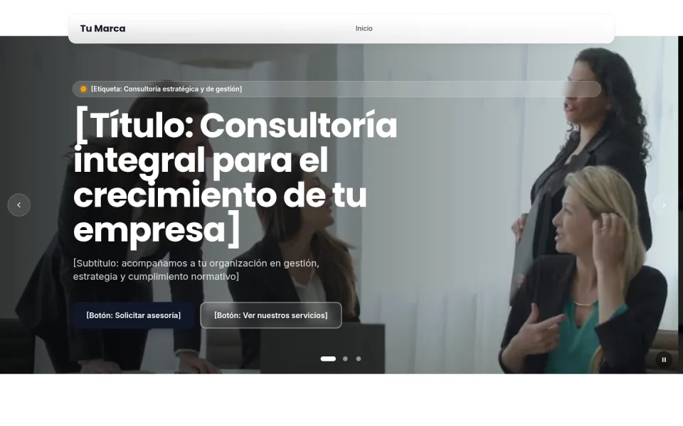 Vista de la plantilla Corporativo Pro